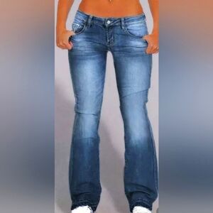 Women's Flamingo Low Waist Bootcut Jeans Dark Blue Size Medium (6/7/9)